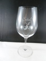 Salud! Crystal Stemed Wine glass 18 Oz 9 &quot; tall Toasting Holidays - $14.73