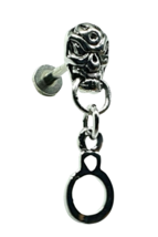 Handcuff Hannya Skull Labret Monroe Lip Helix 16g (1.2mm) Tragus Piercing Stud - £4.92 GBP