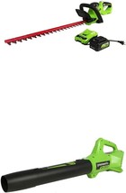 Greenworks 24V 22&quot; Laser Cut Hedge Trimmer, (1) 4Ah USB Battery, 90 MPH/320 CFM - £207.82 GBP