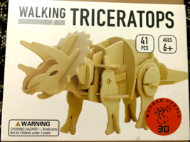 DINOROID Triceratops Walking 3D Wooden Dinosaur Puzzle Factory Sealed NEW - £21.45 GBP