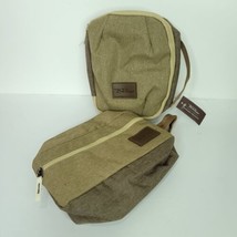 Bella Russo Toiletry Bag and Tech Case Tan Canvas Material with Zippers NEW - $24.74