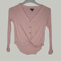 Ana Fashion Womens Shirt XS Pink Criss Cross Blouse - £10.06 GBP