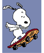 SNOOPY PLAYING SKATEBOARD Cross Stitch Pattern - £3.13 GBP