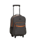 Rockland Double Handle Rolling Backpack Charcoal 17-Inch - $952.79 MXN