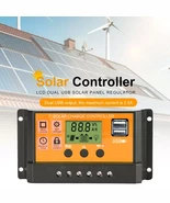 100A PWM Solar Charge Controller LCD 12V/24V Lithium Battery Panel Regul... - $24.67 CAD