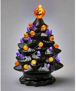 Halloween/Thanksgiving Light Up Ceramic Tree with Pumpkin Topper - £23.90 GBP