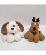 Hallmark 1985 Archie Dog &amp; Rodney Reindeer Plush 10&quot; Christmas Red Bows - $465.41 MXN