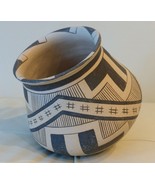 Vintage Native Acoma Pueblo Indian Pottery Tilted Bowl - £311.61 GBP