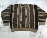 Northern Isles Sweater Mens Extra Large Brown Striped Biggie Cosby Style... - $31.43