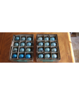 Lot Christmas Shiny Brite 21x Plain Bluish Glass Ornaments Ball USA Made... - $29.99