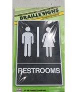 NIP HY-KO Unisex Restroom Sign with Braille Self-Adhesive Plastic ADA Co... - $18.81