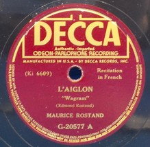 Maurice Rostand (Recitation in French) 78 L&#39;Aiglon / Napoleon IV EE- A5 - $9.89