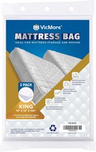 Vicmore 2-Pack King Size Mattress Storage Bags – 78&quot; X 100&quot; X 14&quot; Clear Plastic - $42.96