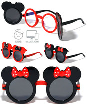 KIDS MOUSE EARS FLIP OUT SUNGLASSES CLEAR BLUE LIGHT BLOCKING LENS MICKE... - £7.04 GBP
