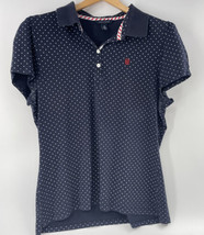 Vintage Tommy Hilfiger Women Medium Top Blue Shirt Polka Dot XL Embroidered Logo - £18.19 GBP