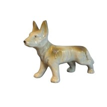 Vintage German Shepard brown and white bone china dog figure Japan 4 inch tall - £7.95 GBP