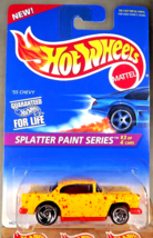 1996 Hot Wheels #410 Splatter Paint Series 3/4 &#39;55 CHEVY Yellow w/Chrome SB Sp - $10.50