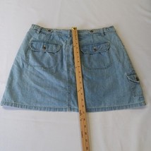 Gloria Vanderbilt Skort Women's Size 12 Blue Denim Utility Pockets Mini Casual image 7