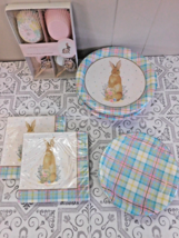 LOT 144 pcs EASTER Luncheon Paper Plates &amp; Dessert Napkins &amp; Cupcake NEW Bunny - £7.25 GBP