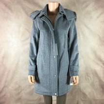Cole Haan Signature Wool Blend Zip Front Hooded Coat (Gray) NWT 2 - £81.19 GBP