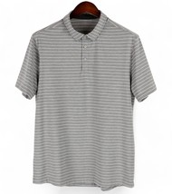 Lululemon Evolution Polo Shirt Mens Medium Heather Gray Striped Short Sl... - $28.54