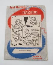 Vtg 1940&#39;s Aunt Martha&#39;s Hot Iron Transfers #3021 Dutch Motifs reusable ... - $12.00