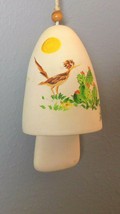 Vintage Wind Chime Road Runner and Cacti Hand Painted 4.75&quot; Plus Clapper - £16.61 GBP