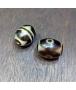 Lot 2 Tibetan dzi bead old amulet Agate Vintage Tibet pendant Necklace - $1,190.63 MXN