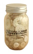Buttons Galore Antique White buttons in Mason Jar - $8.42