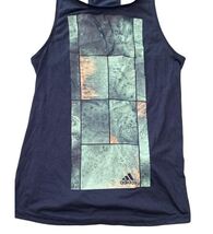 Adidas Women’s Climalite Racerback Tank Top Graphic Blue Size L NWT image 2