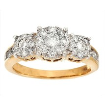 1.5 Karat Rundschliff Diamant Drei Steine Braut Verlobungsring 100% Silber - £65.18 GBP