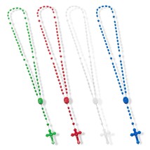 Bulk Plastic Rosary Beads Catholic 12 Pack, 17 Inch Assorted Rosary 4 Co... - $16.99