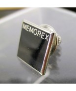 Vintage MEMOREX Black Silver Square Lapel Hat Pin Retro Music Advertising - $9.88