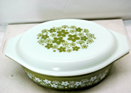 Vintage Pyrex 045 Green Daisy Casserole Dish #29 Ovenware 2.5 Quart USA - $139.00