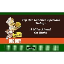 Lionel Style Billboard Glossy Insert Frisch&#39;s Big Boy &amp; American Flyer - £5.58 GBP