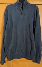 Eddie Bauer Men&#39;s Tall Large Heavy Knit Sweater Long Sleeve Pullover Steel Blue - £18.99 GBP