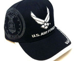 BLACK USAF UNITED STATES AIR FORCE WINGS LOGO HAT CAP ADJUSTABLE US USA ... - $12.30