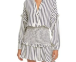 AQUA Blue &amp; White Striped Smocked Mini Dress Bloomingdales Exclusive Siz... - £19.74 GBP