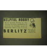 1945 Berlitz School of Languages Ad - Helpful Hobby - £14.55 GBP