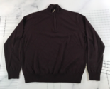 Tom James Sweater Mens Medium Purple Quarter Zip Long Sleeve Wool Blend - $18.49