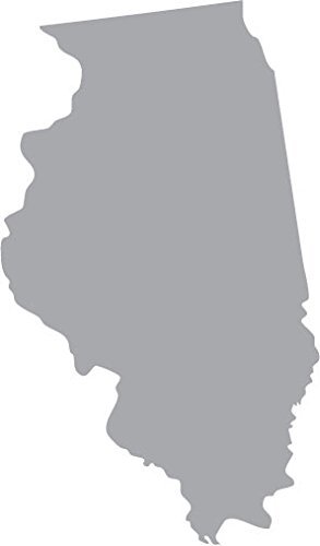 Picniva silver Illinois IL map removable Vinyl Wall Decal Home Dicor 3 i... - $3.91