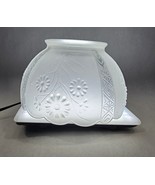Antique Satin Glass Floral 4” Fitter Ceiling Or Torchiere Lamp Light Shade  - $24.26