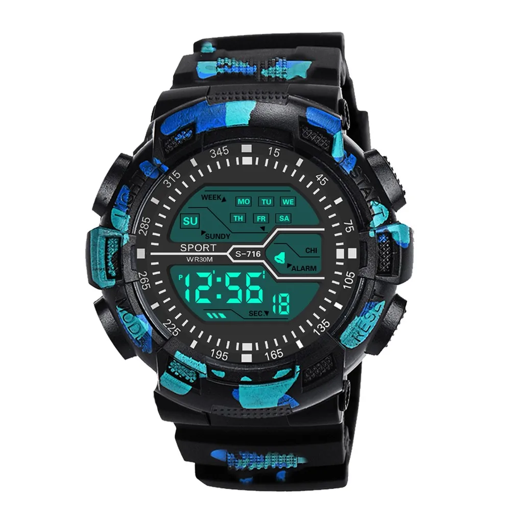 Fashion Waterproof Men&#39;s Boy Lcd Digital Stopwatch Date  Wrist Watch  Wrist Watc - £89.98 GBP