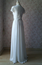 Dusty-blue Side Slit Maxi Chiffon Skirt Custom Wedding Party Chiffon Skirt image 10