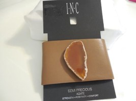 Inc International Concepts Gold-Tone Agate Faux-Leather Cuff Bracelet T528 $49 - £12.00 GBP