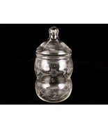 Urn Shaped Apothecary Jar w/Lid, Sickles Glass Cutters, Etched Flowers, ... - $26.55 CAD