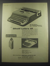 1953 Olivetti Lettera 22 Portable Typewriter Advertisement - The features - £14.89 GBP