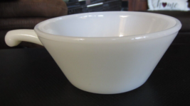 Anchor Hocking Fire King White Milk Glass Soup Bowl 5" with Handle - $12.86