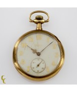 Elgin Aperto Viso 14k Oro Giallo Tasca Orologio 15 Gioiello Misura 12 Gr... - $1,680.50