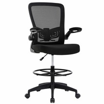 Drafting Chair Tall Office Chair Adjustable Height with Lumbar Support F... - £139.22 GBP
